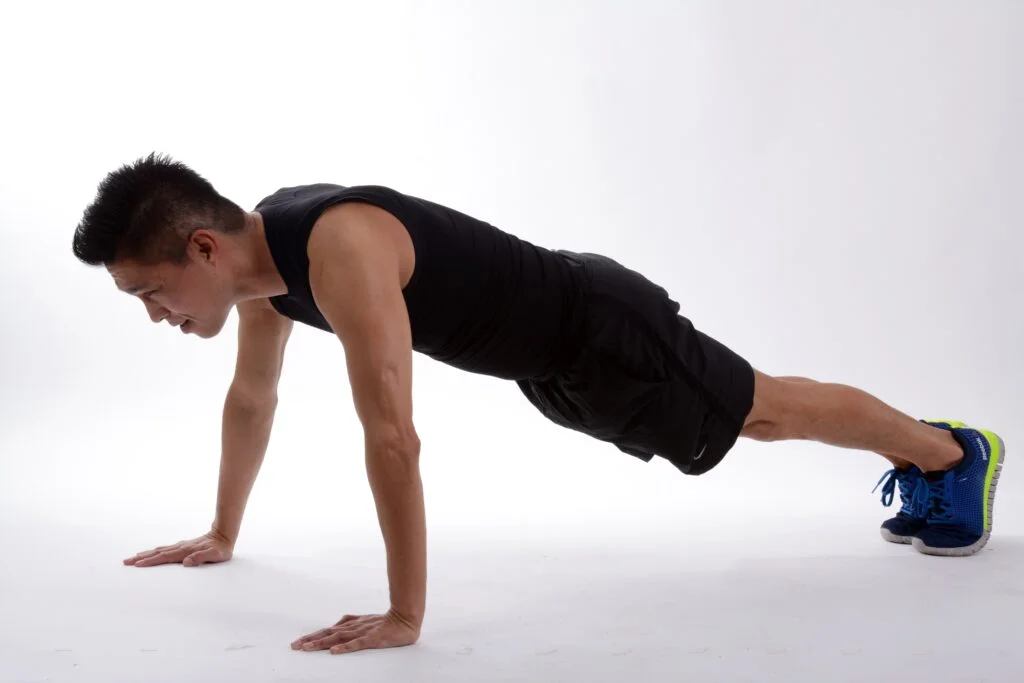 Three-Point Close Grip Pushups Exercise